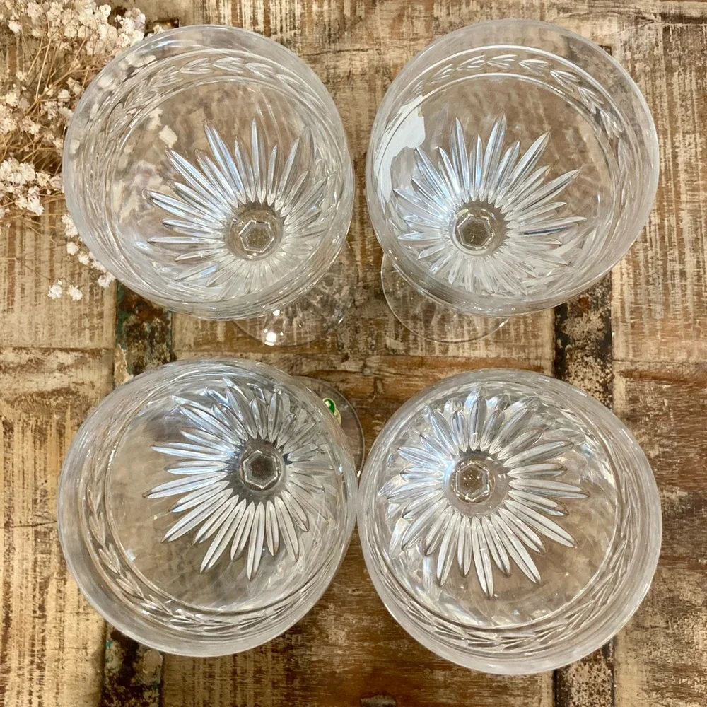 Set of 4 Waterford Laurel Water Goblets 8.5” Tall Crystal Made in Germany